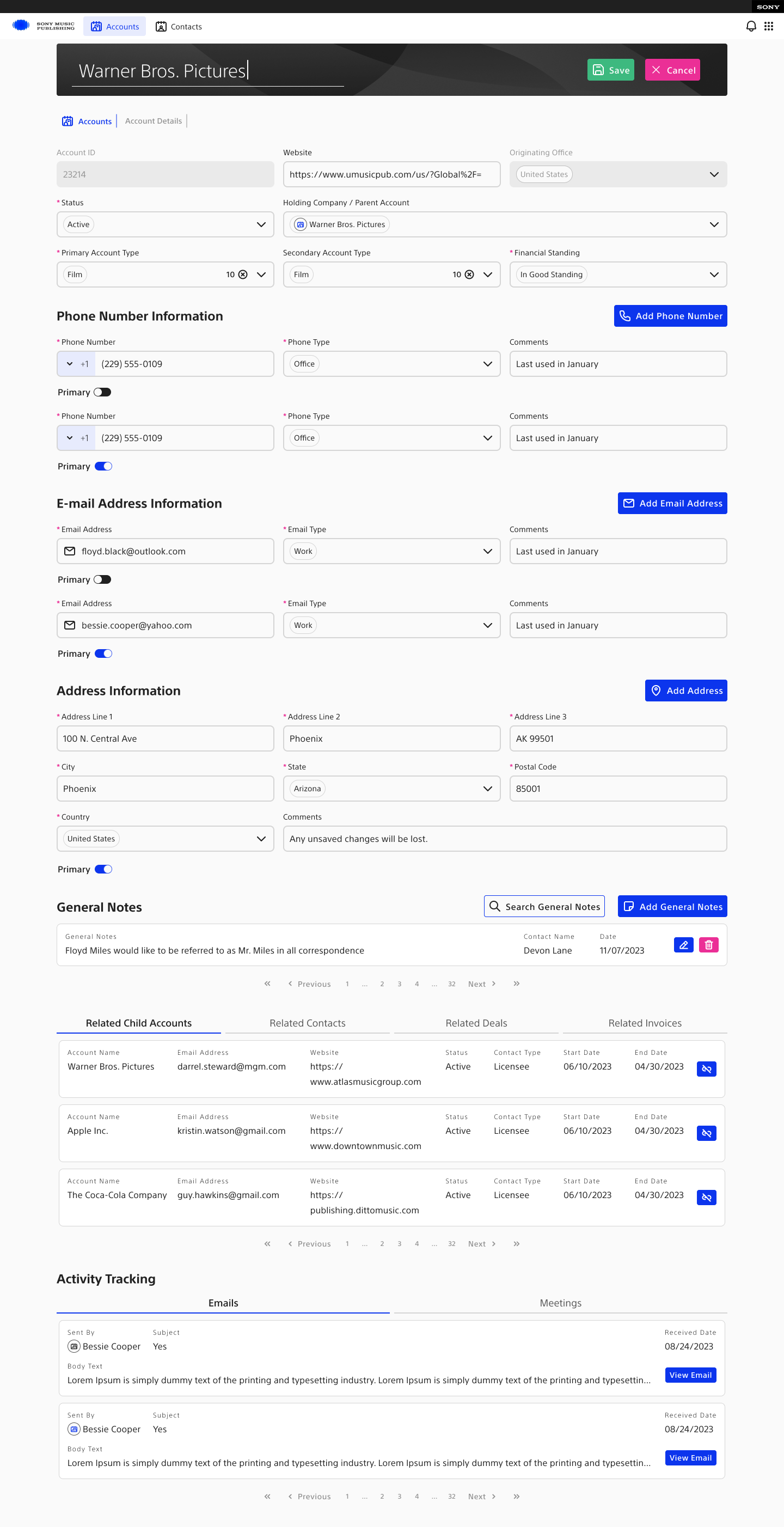 Account edit — email